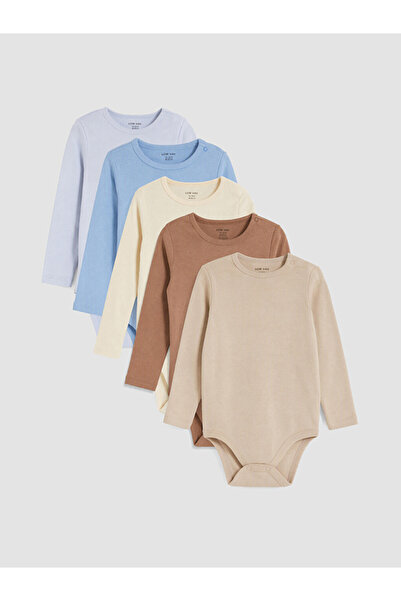 LC Waikiki Esvab • Modern & Distinctive 5-Piece Plain Baby Boy Snap-On Bodysuit
