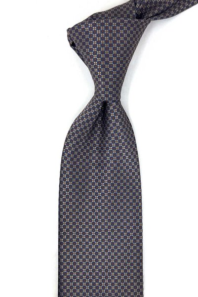 Kravatkolik Beige Blue Small Pattern Classic Tie with Handkerchief Kk14008