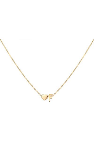 Generic Initial Heart Necklace 18K Gold Plated Stainless Steel Tiny Heart Let...