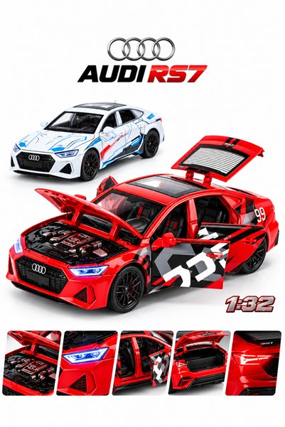 TUENGİ STORE 1:32 Metal Audi RS7 Model Araba Işıklı Sesli Çek Bırak Açılır Ka...