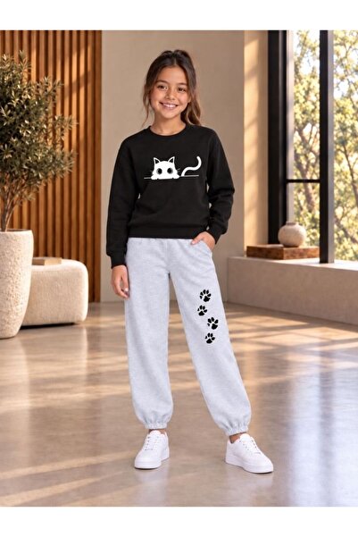 armicem Set de trening unisex cu imprimeu ArmiKids Hiding Cat, cu guler rotund