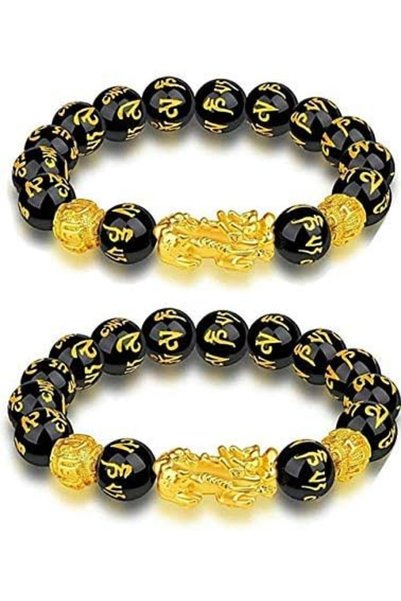 Generic SataanReaper Presents Feng Shui Black Obsidian Bracelet Box Pack with...