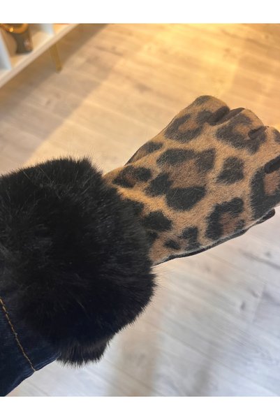 gozdeasutayaccessory Leopard Gloves