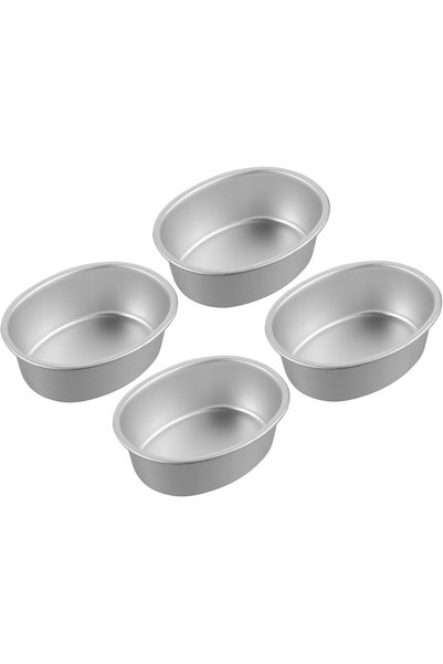 Generic 4 قطع قوالب خبز معدنية غير لاصقة لخبز الكيك والتشيز كيك والكب كيك، صح...