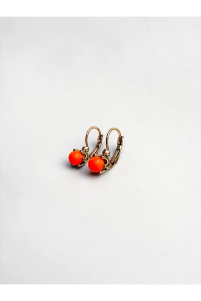 FAYRA ACCESSORIES Minimal Dangle Earrings with Round Stone