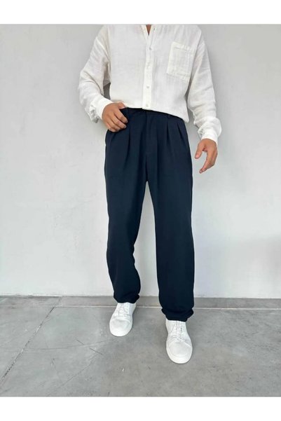 More Black Baggy fabric trousers