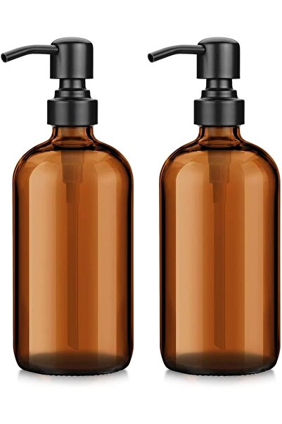 Generic موزع صابون زجاجي، عبوة من قطعتين، موزع صابون زجاجي شفاف مع مضخة برونز...