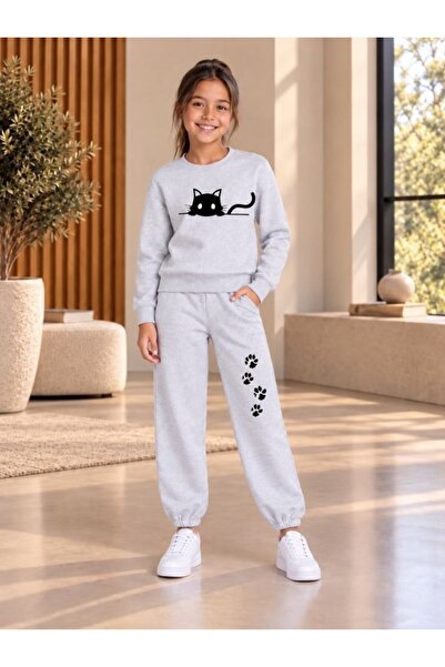 armicem Set de trening unisex cu imprimeu ArmiKids Hiding Cat, cu guler rotund