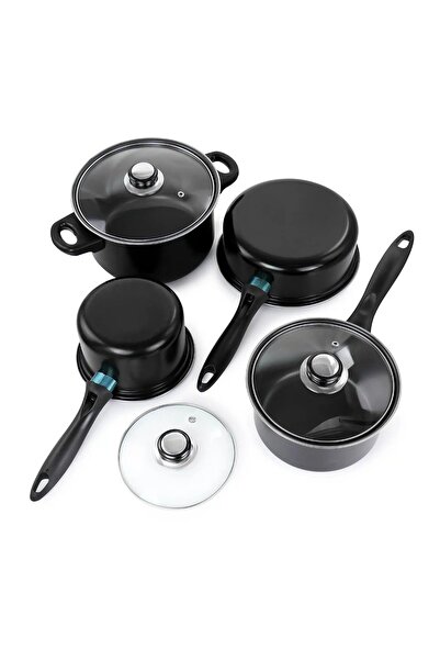 JRH Set vase de gatit, 7 piese, otel carbon, negru