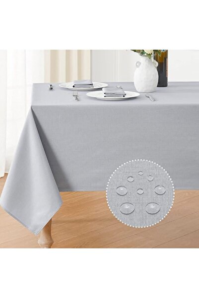 GENERAL Veblandy Faux Linen Rectangle Tablecloth Waterproof 52x70 inch Table ...