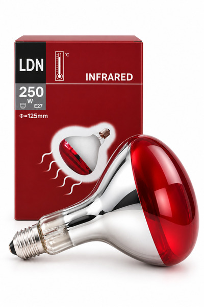 100W Kızılötesi (Infrared) Isıtıcılı Hayvan - Kümes Isıtma ve Fizik Tedavi Lambası (Kırmızı Işık) E27