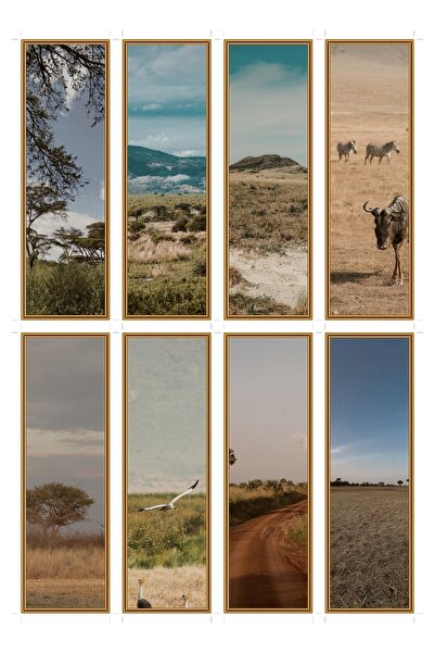 OEM Semne de Carte Set de 8, Tematica Peisaj de Savana, Design Elegant, Carto...