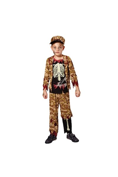 Funny Party Shop Костюм за Хелоуин за деца, зомби войник, 8-10 години