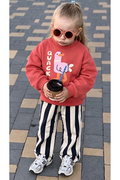 daisydolly Unisex Çocuk Hayvan Desenli Pamuklu Şardonsuz Takım