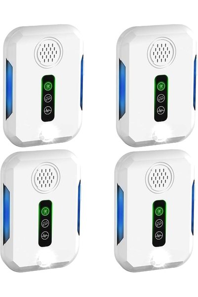 KASTWAVE جهاز طارد الحشرات بالموجات فوق الصوتية المطور (4 قطع) - جهاز إلكترون...