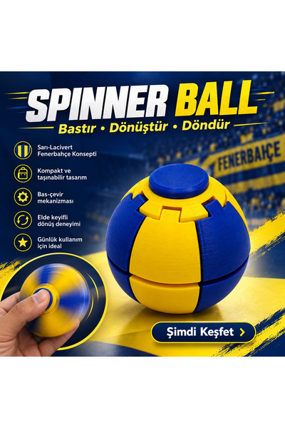 Genel Markalar Bas Döndür Stres Topu - Sarı&Lacivert Fenerbahçe Konseptli Mek...