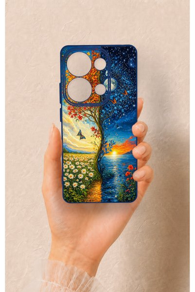 Vip Case Redmi Note 13 Pro 4g Compatible Sky and Earth Pattern Silicone Case