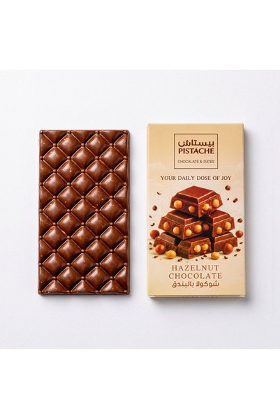 Pistache Dubai Milk Chocolate Hazelnut Bar with Whole Roasted Hazelnuts 80 g
