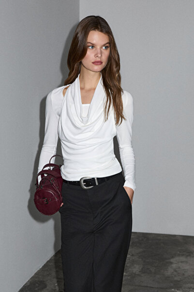 GRIMELANGE Primisi women's double-layered ecru blouse