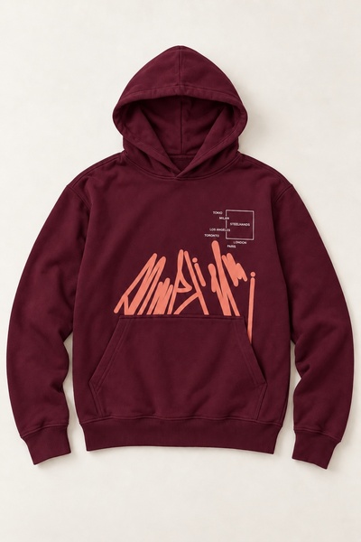 Joi Kids Boys/Teenagers Street Fashion Printed Hooded Three-Thread Diagonal S...