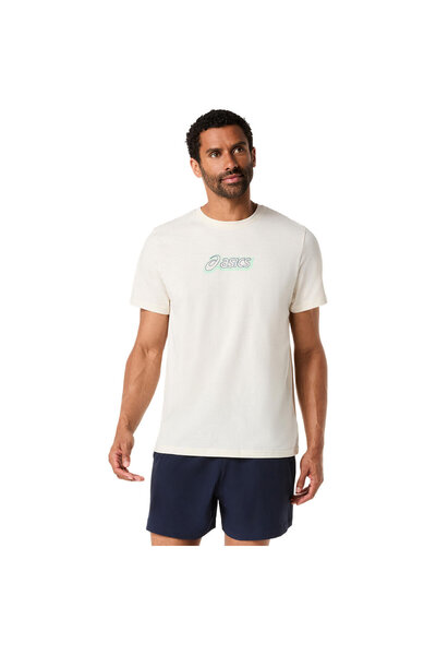 Asics LOGO GRAPHIC TEE Erkek Cream/Black Kısa Kollu Tshirt 2031F334-100