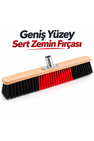 Badem10 Ahşap Çalı Fırçası 80 cm Bahçe Temizlik Fırçası Dayanıklı Sert Kıllı ...
