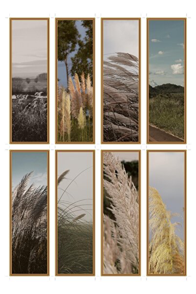 OEM Semne de Carte Set de 8 cu Tema Panorame Pampas, Design Elegant, Carton P...