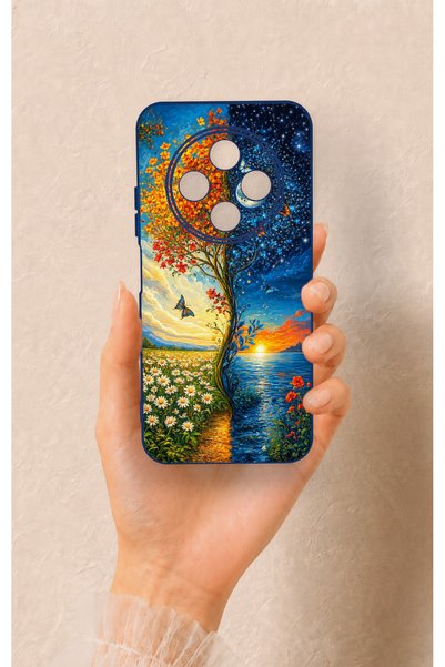 Vip Case Tecno Spark 30C Compatible Silicone Case with Sky and Earth Pattern
