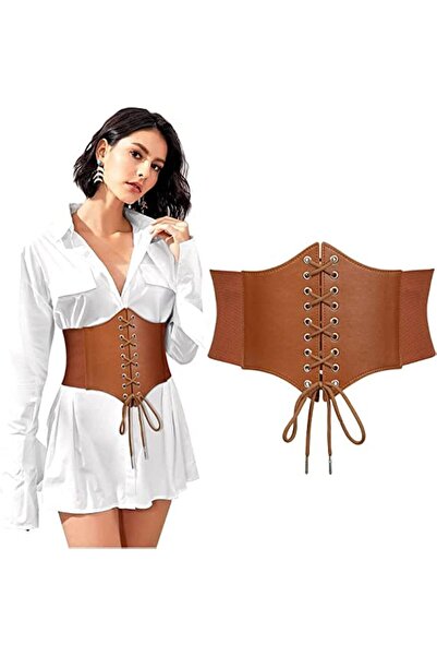 Generic Corset Belt for Women, Wide Elastic Tied Wispier Belts, Lace-up Leath...