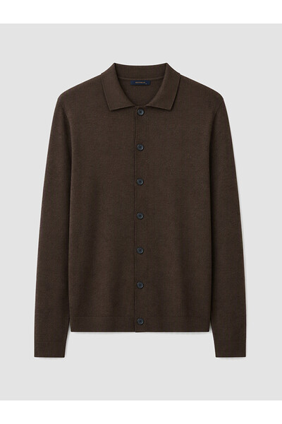 LC Waikiki Men's Standard Fit Cardigan with Polo Collar