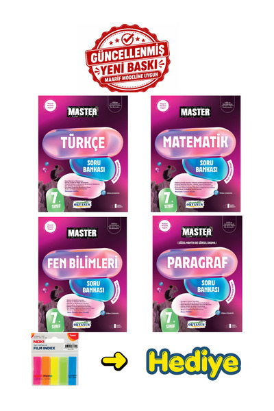 Okyanus Yayıncılık Okyanus Yayınları 7.Sınıf Master Türkçe - Matematik-Fen Bi...