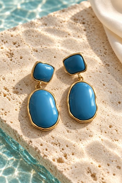laria jewelry أقراط مزينة بحجر الفيروز
