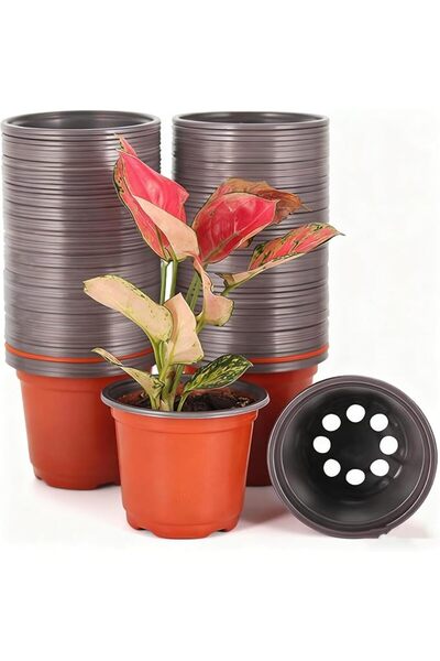 Khazna 100-Pack Plastic Plant Nursery Pots, Seedling Containers & Seed Starti...