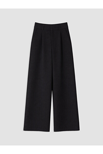 LC Waikiki Alita City Lcw Vision Black Loose Fit Women's Pleated Fabric Pants...