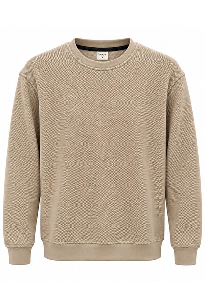 CLASSİCS MEN Ανδρικό πλεκτό φούτερ Basic Crew Neck Relaxed Regular με υφή πλε...