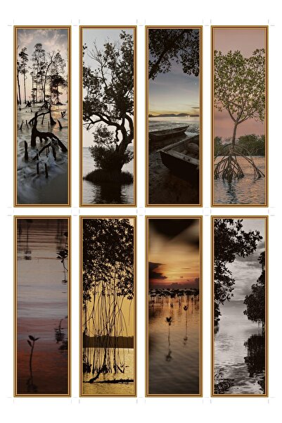 OEM Set 8 semne de carte Zori de Mangrova, design inspirat din natură, carton...