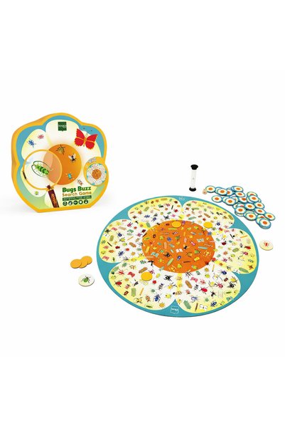 Scratch Bugs Buzz, Insect Search and Find Board Game with Timer, 2-4 Players