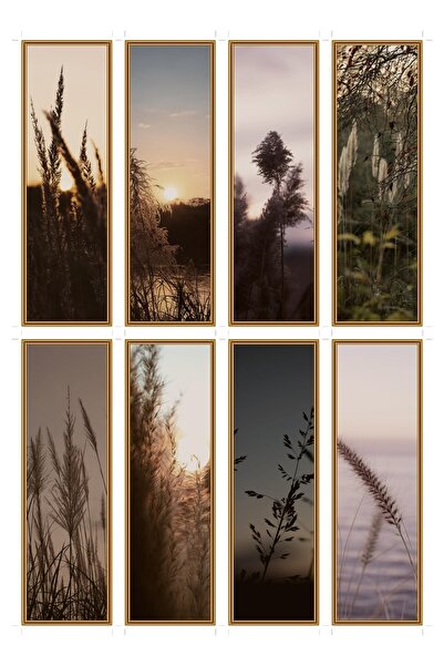 OEM Set of 8 Pampas Twilight Themed Bookmarks, Elegant Design, Durable Cardboard
