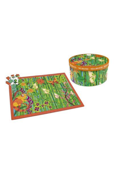 Scratch Crazy Jungle Puzzle, 200-Piece Detailed Jigsaw 60 x 43.5 cm in Round Box