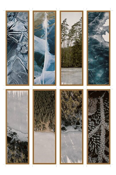 OEM Set 8 semne de carte tema ghețari boreali, design elegant, carton premium