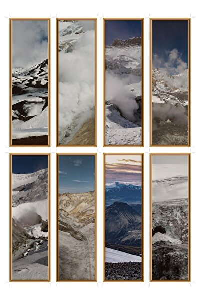 OEM Set 8 semne de carte tematica gheata vulcanica, design artistic, carton p...
