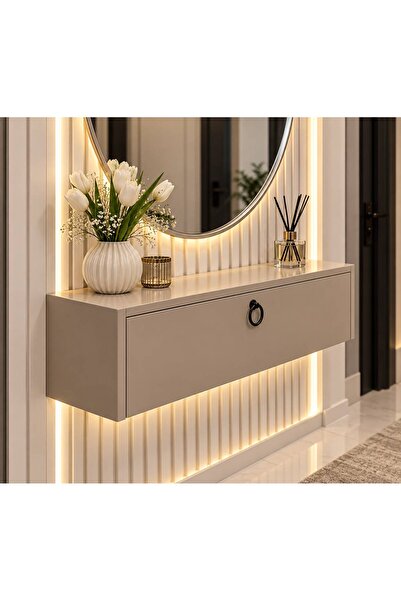 SEVEREVİM Modern Duvar Tipi Dresuar – Aşağı Açılır Kapaklı Dekoratif Dolap %100 mdf (70x27x20)
