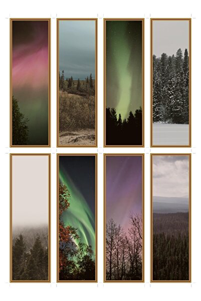 OEM Set 8 semne de carte cu tema vanturi boreale, design elegant, carton premium