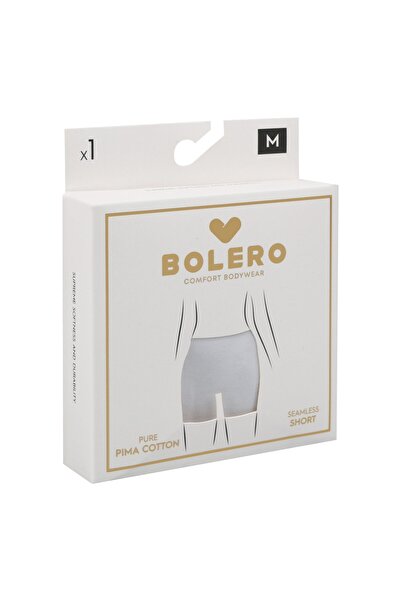 Bolero Women's Black High Waist Seamless Maxi Shorts, 45% Pima Cotton, 45% Mi...
