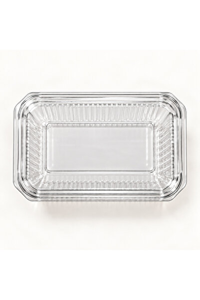 Köksal Pack 10 Pcs 1000 Cc Leak-Proof Flat Lid Transparent Pet Food Container Salad Appetizer Yogurt Takeaway Container