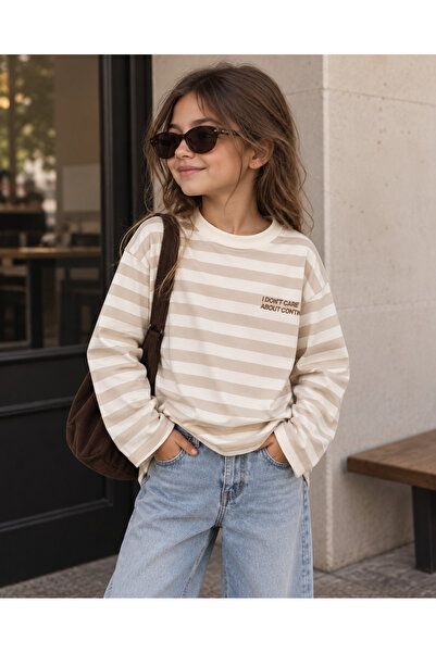 Machetta Children's I'Dont Care Printed Long Striped T-Shirt