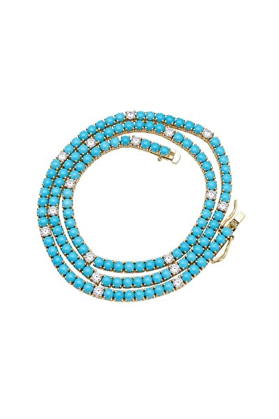 neslyaccessories 2.5mm turquoise stone waterway necklace