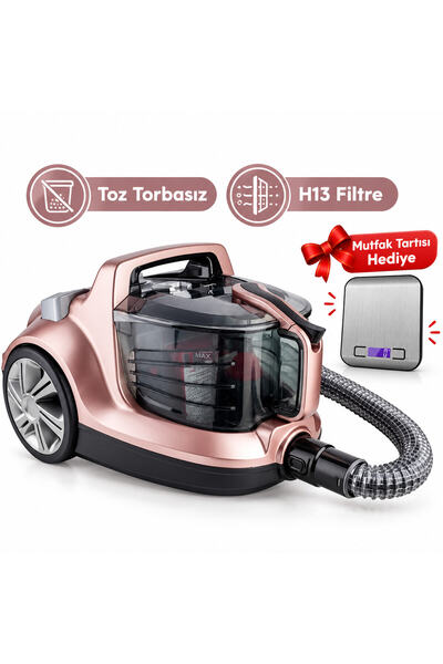 Veyron Turbo Xl Toztorbasız Elektrikli Süpürge Rosıe mutfak tartısı Hediye(Onerous)