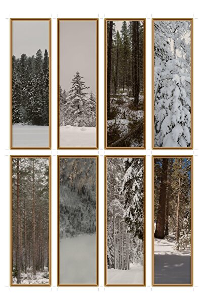 OEM Set 8 Semne de Carte cu tematica Zapezi Boreale, Design Elegant, Carton P...
