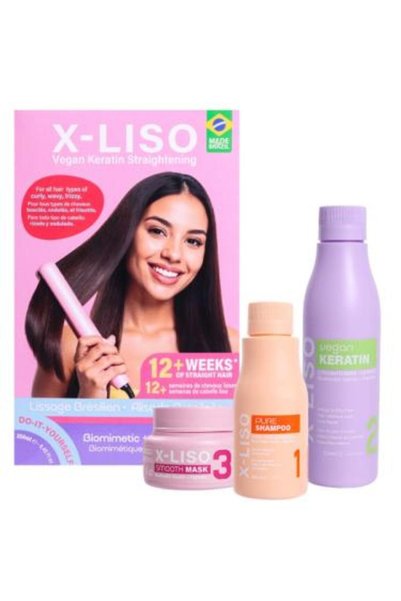 X-Liso مجموعة علاج الكيراتين البرازيلي للعناية بالشعر من اكس ليسو - 3 قطع